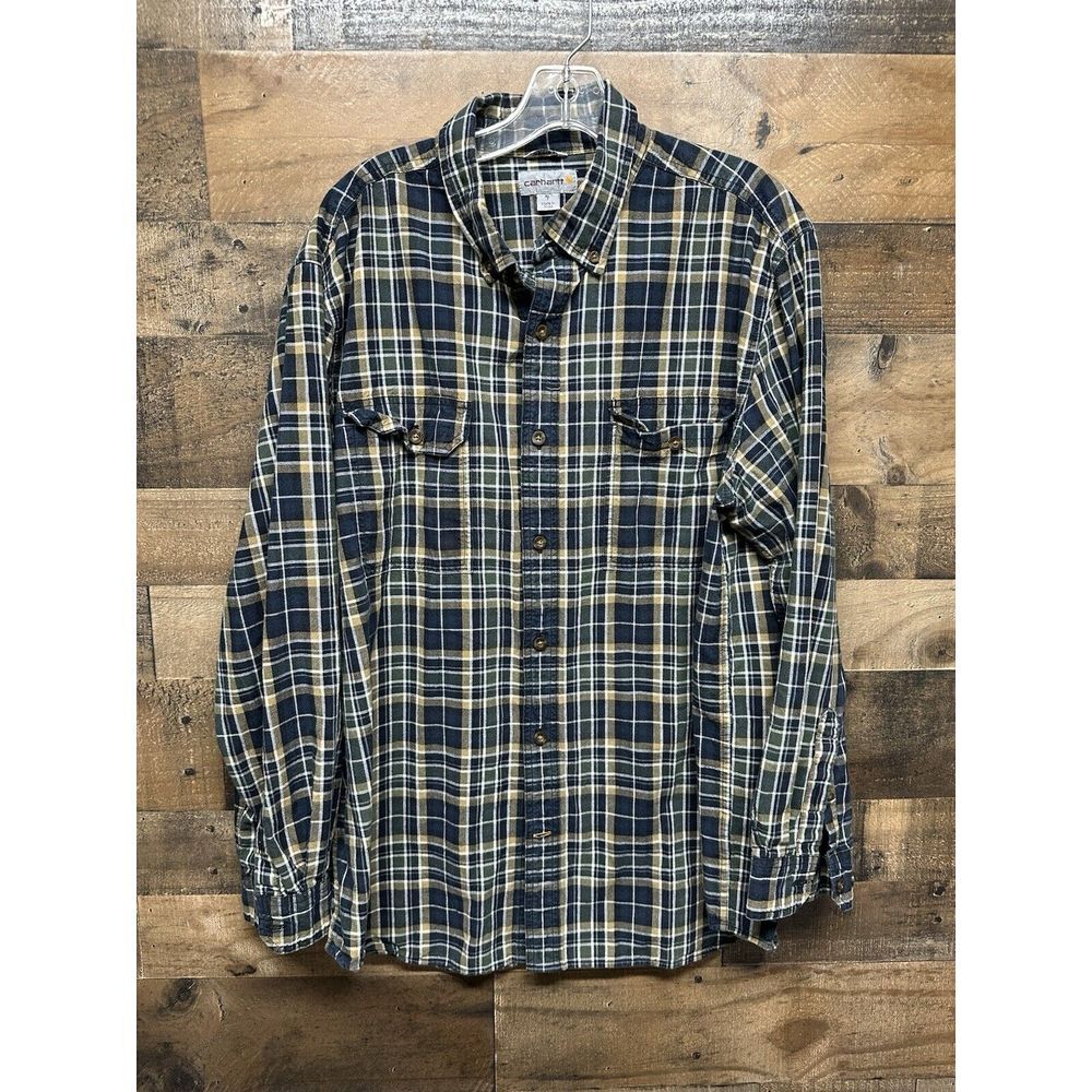 Carhartt Men's Relaxed Fit Long Sleeve Button‎ Up Size X-Large